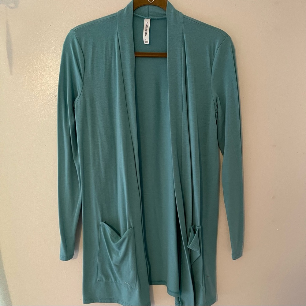Zenana Premium Light Blue Cardigan Size Small